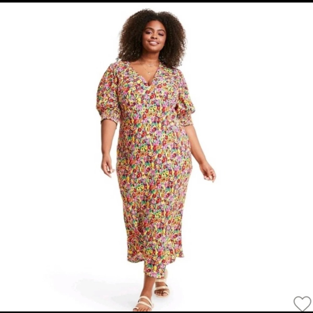 Rixo X Target Floral Puff Sleeve V-Neck Maxi